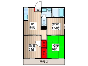 イ－ストヒルズＡの物件間取画像